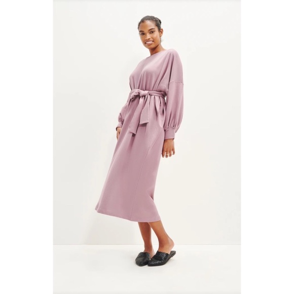 AMOUR VERT Lavender Nour Fleur Reverie Terry Sweatshirt Dress One Size N… - Picture 2 of 9